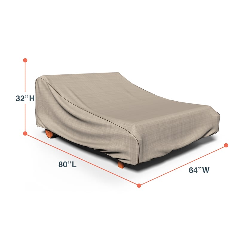 Budge StormBlock™ Mojave Black Ivory Patio Chaise Lounge Cover Multiple Sizes