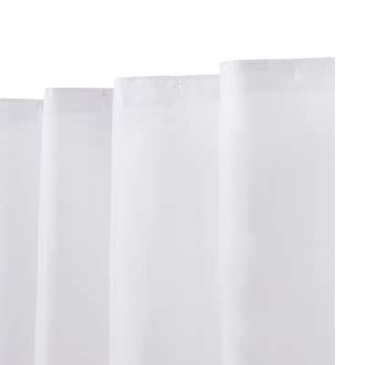 Kenney Water Repellant Fabric Shower Curtain, 70" W x 72" H - White