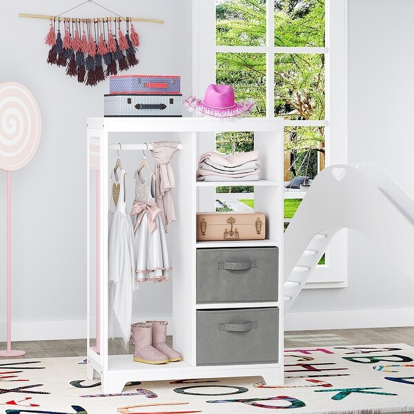 COSTARS Kids Dress up Storage with Mirror and Storage Bin Play Armoire Dresser with Mirror Pretend Storage Closet Bed Bath Beyond 40999891