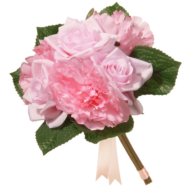 12.2" Mixed Pink Rose and Peony Bouquet - N/A