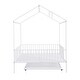 preview thumbnail 25 of 26, Full Size House Bed with Semi-enclosed Fence and Twin Size Trundle