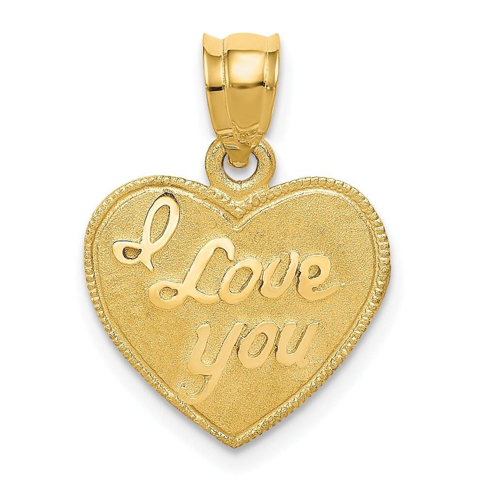 Diamond2Deal 14K Yellow Gold Heart Pendant - Overstock - 33669879