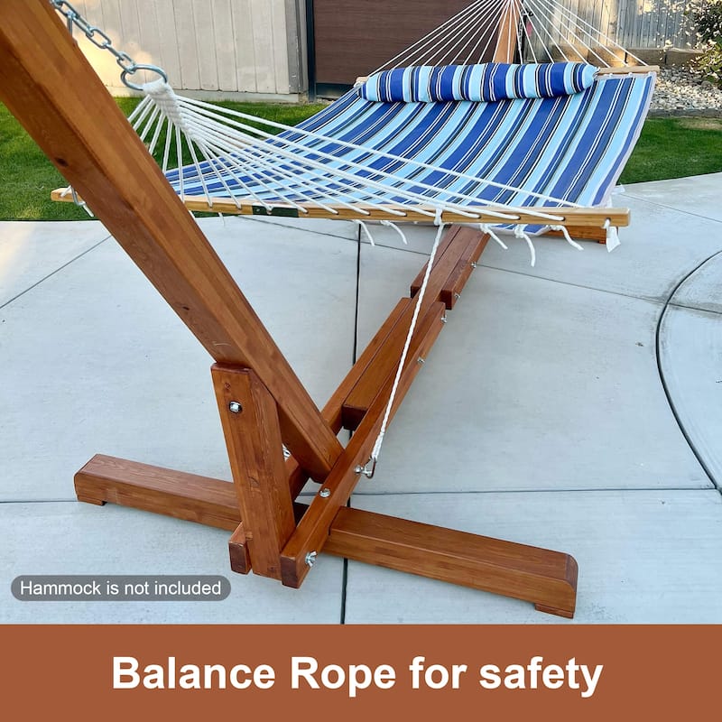 Adjustable 12-14 ft Wooden Hammock Stand Only