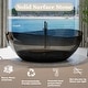 preview thumbnail 12 of 16, CASAINC 63in Transparent Resin Soaking Bathtub