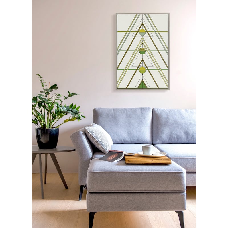 Kate and Laurel Sylvie Mid Century Modern Retro Tree Framed Canvas by The Creative Bunch Studio