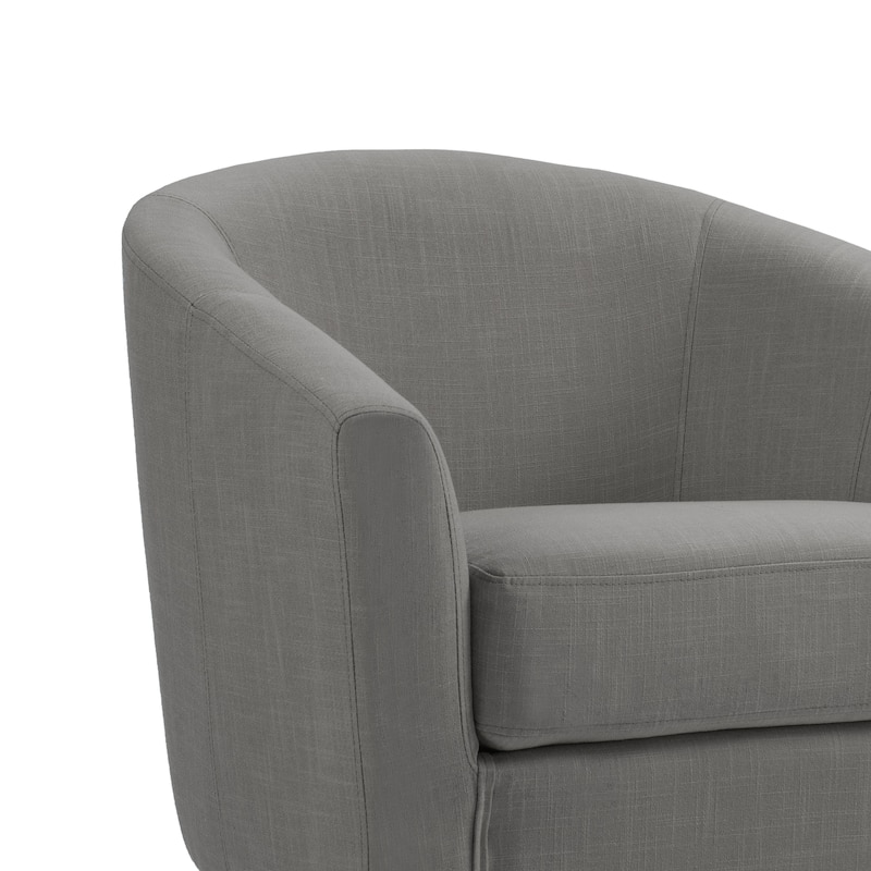 Set of 2 Upholstered Modern Barrel Accent Chair Wood Legs