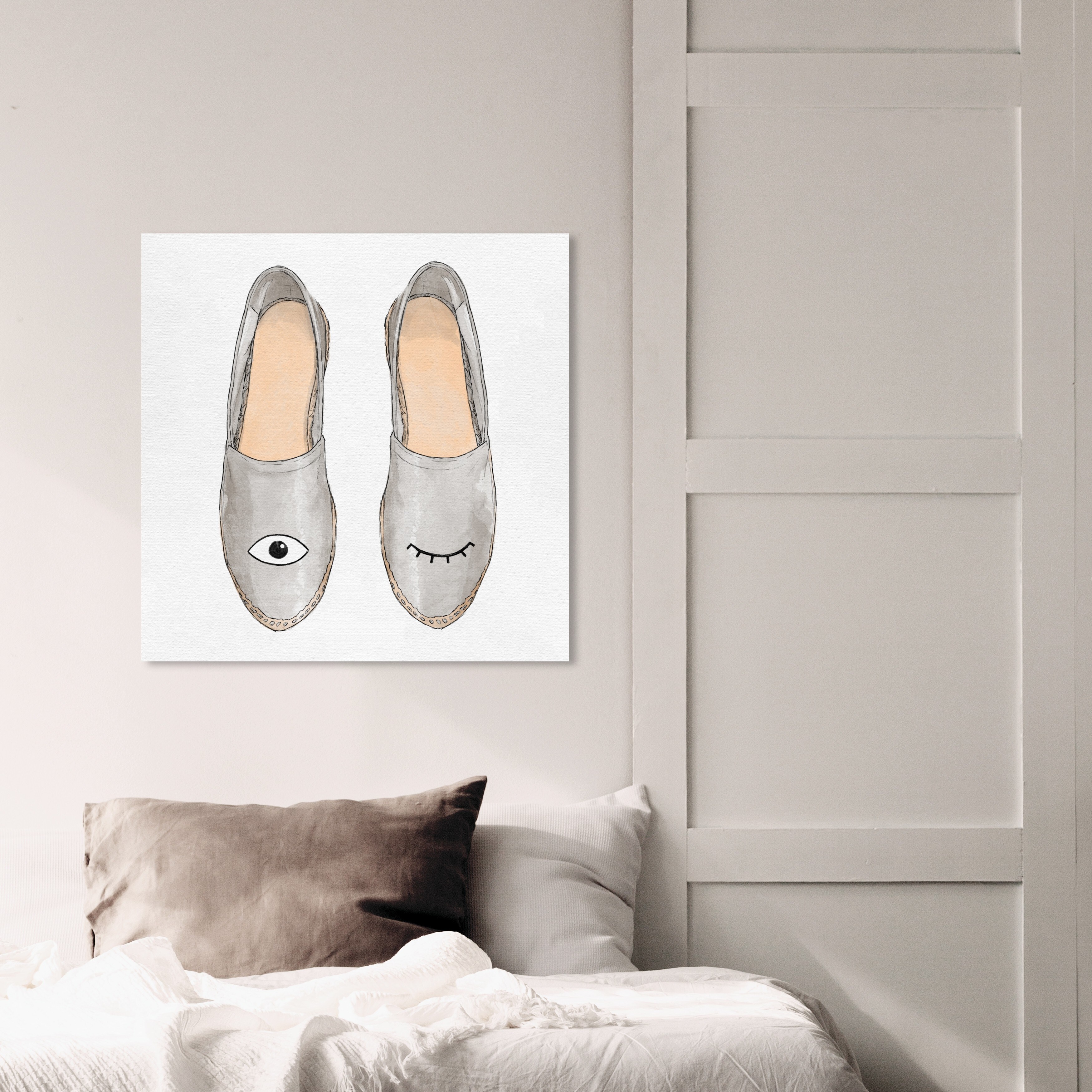 Oliver Gal 'Wink Slippers' Fashion and Glam Wall Art Canvas Print