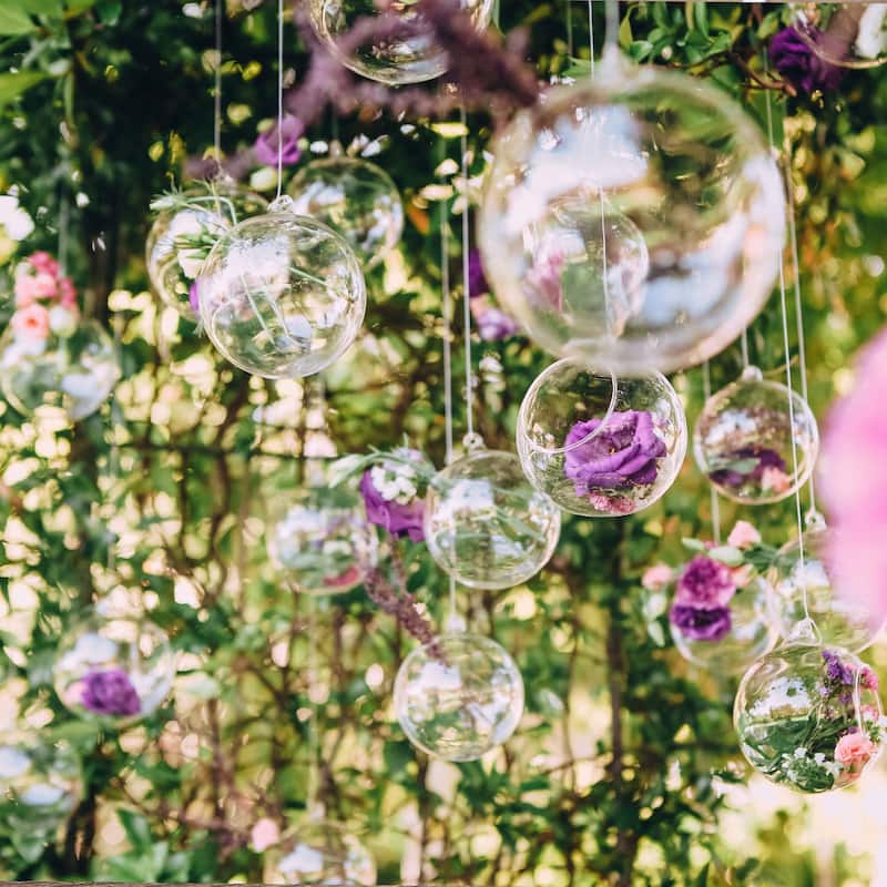 10Pcs Clear Plastic Hanging Ornament Balls with Rope for Decor