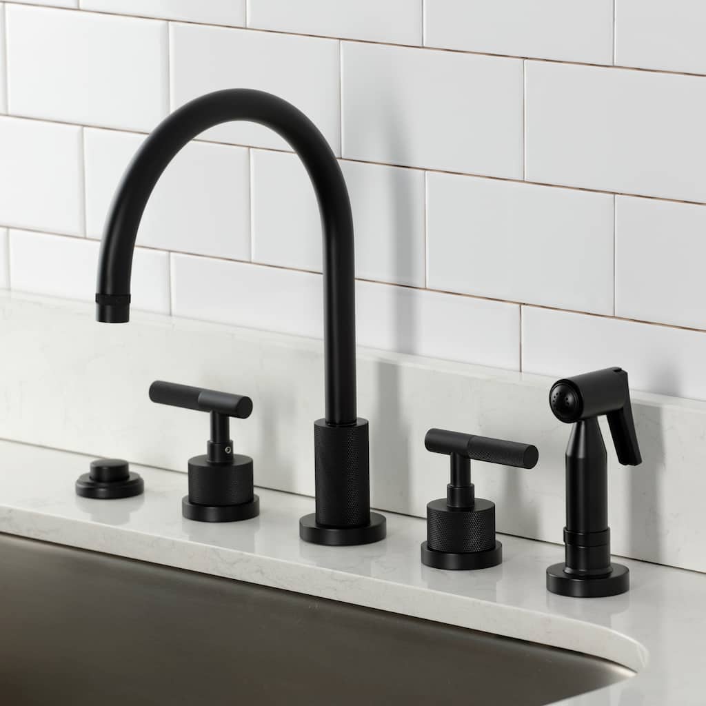 Kingston Brass Essex Double-Handle Wall-Mount Pre-Rinse Bridge Kitchen Faucet