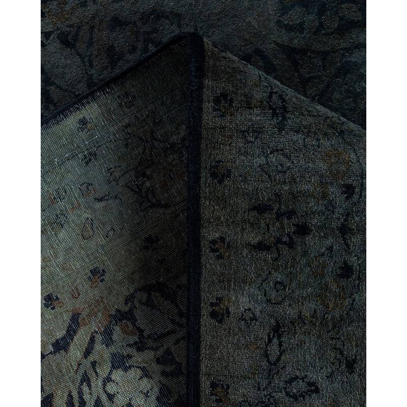 Fine Vibrance One-of-a-Kind Hand-Knotted Runner Rug - Gray, 4' 2" x 9' 10" - 4' 2" x 9' 10"