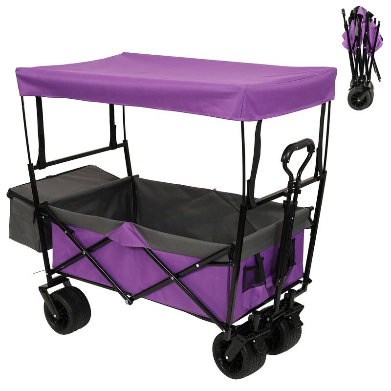 480 lb. Collapsible Cart with Canopy - Purple