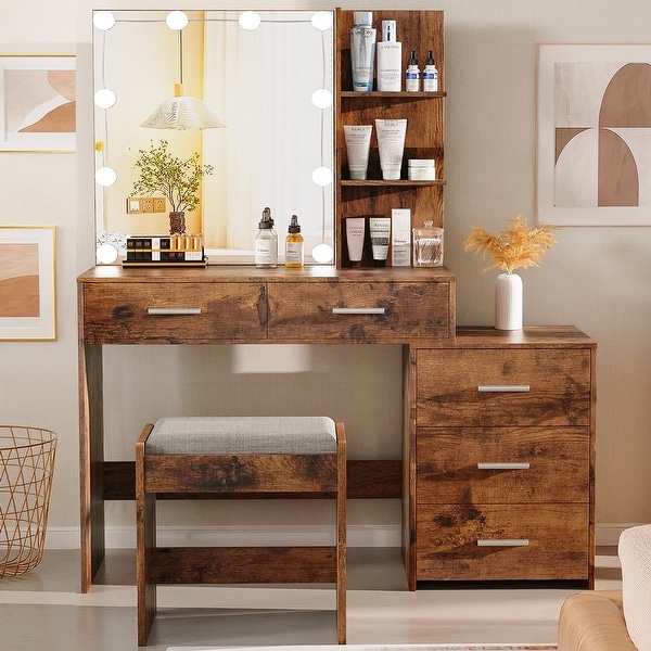 Vanity dresser with lights online