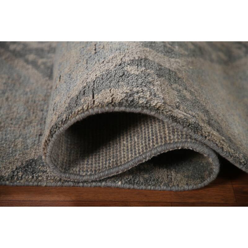 Geometric Moroccan Indian Area Rug Hand-Knotted Wool Carpet - 5'1"x 7'11"