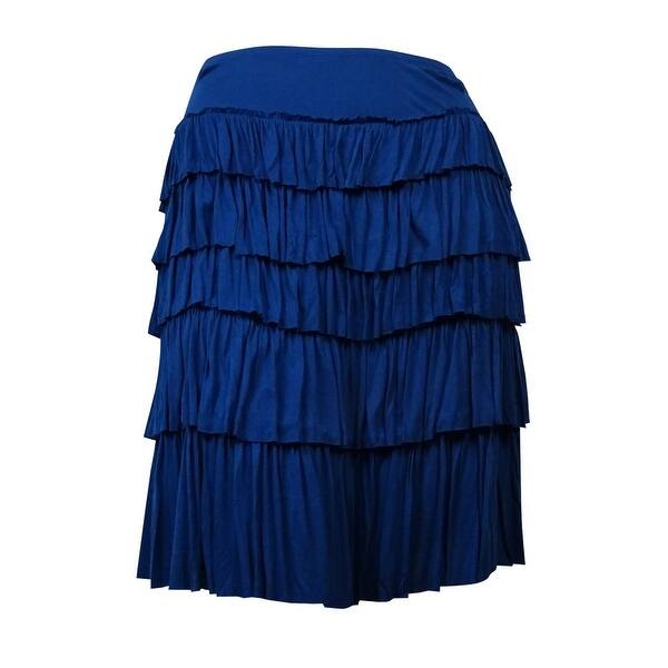 Shop Grace Elements Women S Ruffled Tiered Knit Jersey Skirt