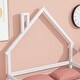 preview thumbnail 4 of 16, Full Size House-Shaped Headboard Bed with Handrails, Low Platform Design, Sturdy Pine Wood Frame, No Box Spring Needed, White