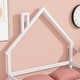 preview thumbnail 4 of 7, White Full Size Pine House-Shaped Headboard Floor Bed with Handrails