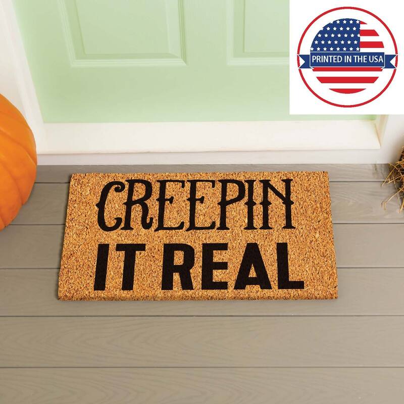 16 in. x 28 in. Coir Halloween Greeting "Creepin It Real" Door Mat