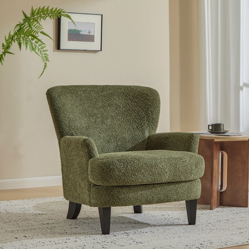 Hartshorn Upholstered Club Chair by Christopher Knight Home - Olive Green + Black