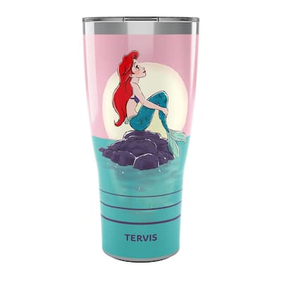 Tervis Traveler Disney The Little Mermaid Thoughtful Ariel Triple Walled Insulated Tumbler Travel 30oz, Stainless Steel