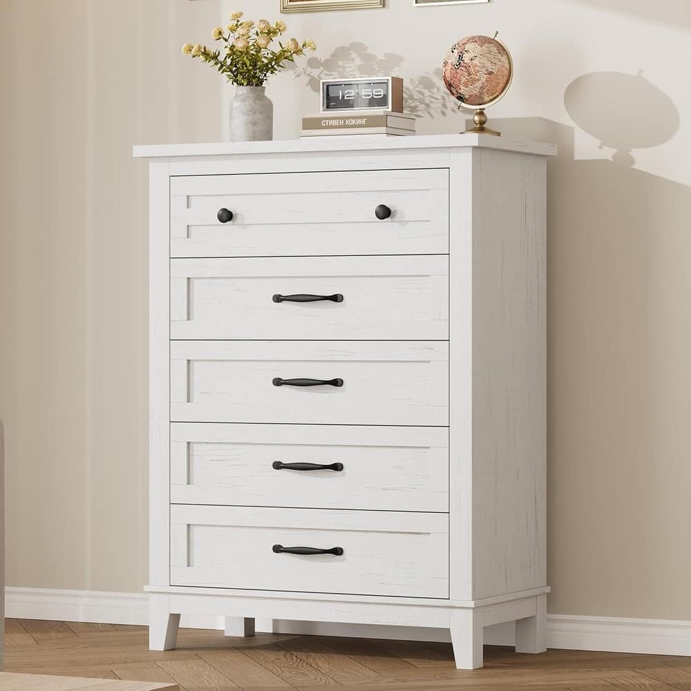 41.3" Tall Vertical Freestanding 5 Drawer Dresser for Living Room, Bedroom, Entryway