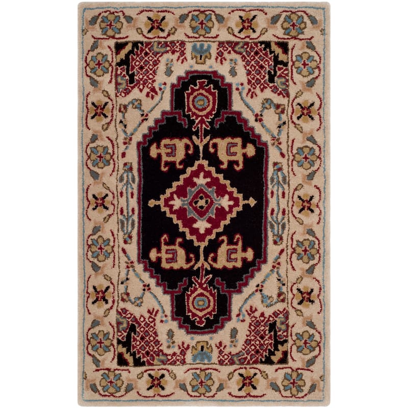 SAFAVIEH Handmade Bellagio Adelya Modern Oriental Wool Rug - 2'6" x 4' - Beige/Black