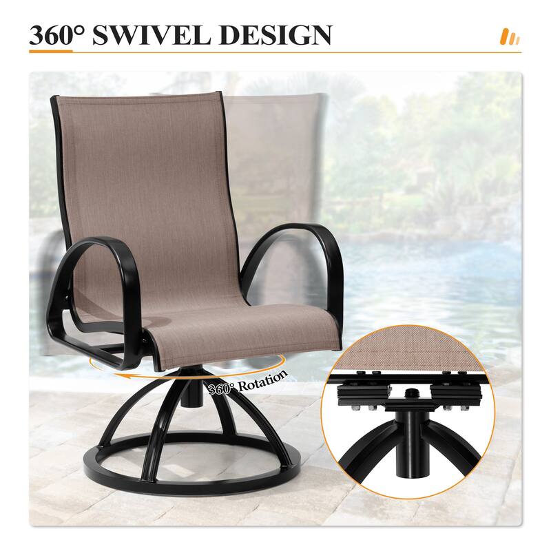 7/9/11-Piece Outdoor Patio Dining Set All-Weather Aluminum Swivel Sunbrella Dining Chairs and Dining Table with Umbrella Hole