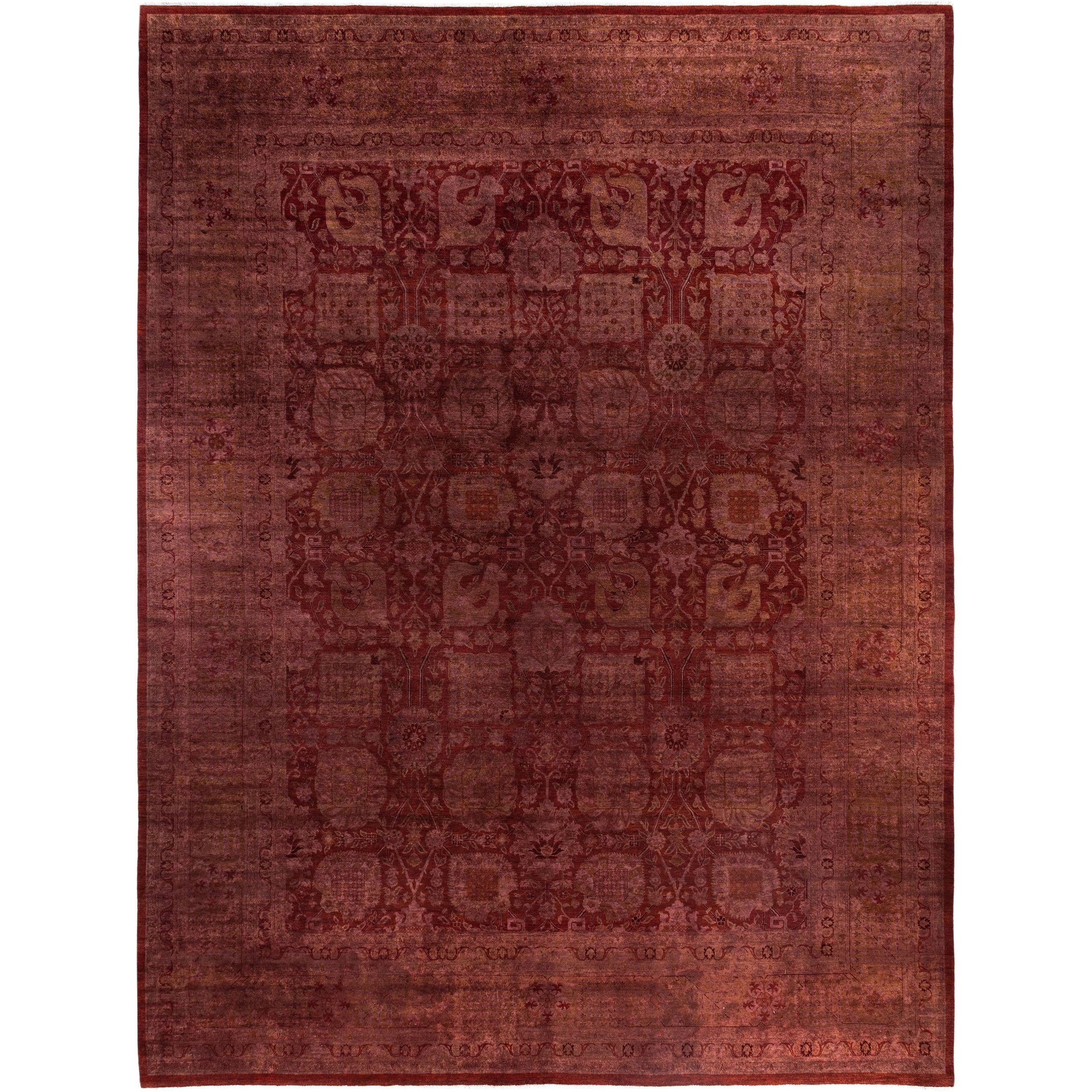 Overdyed One-of-a-Kind Hand-Knotted Area Rug - Pink - 11' 10" x 15' 9"