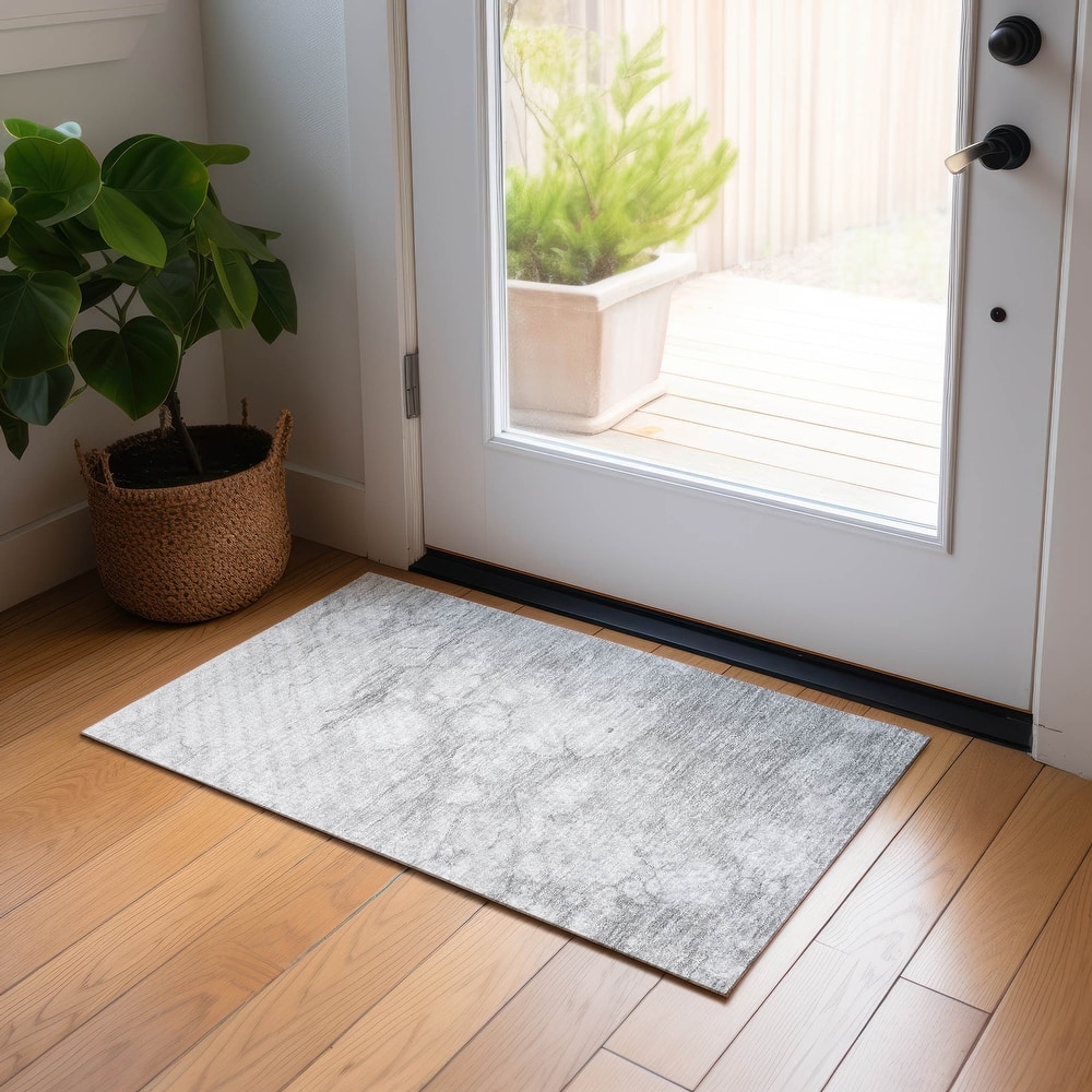 Machine Washable Indoor/ Outdoor Chantille Abstract Modern Rug