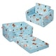 preview thumbnail 7 of 47, Kids Couch, Toddler Couch Sofa Bed Fold Out, Convertible Sofa to Lounger, Kids Chair Seat Playroom Furniture Sky Blue