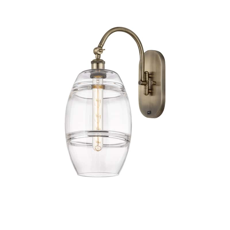 Innovations Lighting 518-1W-13-8 Vaz Sconce Vaz 13" Tall Wall Sconce - Antique Brass / Clear