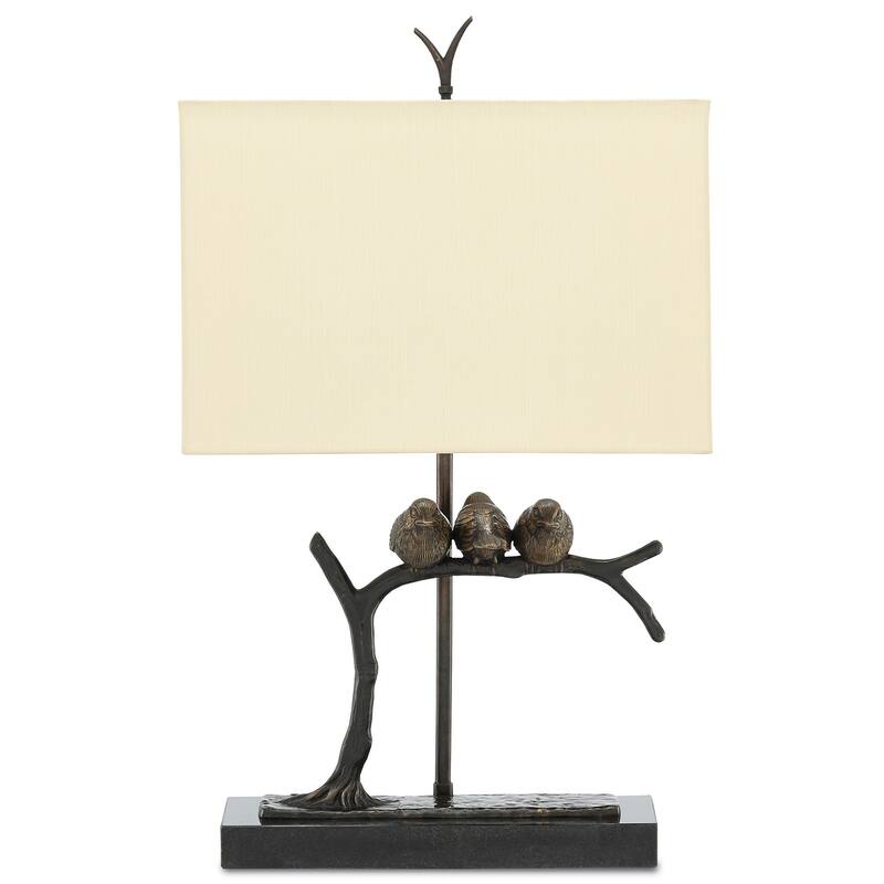 Currey & Company Sparrow Bronze Table Lamp - 24.75"h x 15"w x 9"d