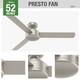 Hunter 52" and 44" Presto Ceiling Fan with Wall Control