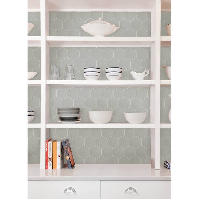 Hexagon Grey Peel and Stick Luxury Wall Tiles