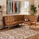 preview thumbnail 2 of 7, Arvid Tan Faux Leather and Walnut Wood 2-PC Dining Nook Banquette Set