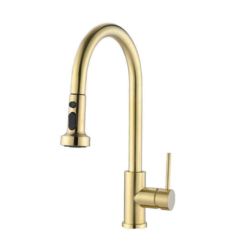 Topcraft Pull Down Single Handle Kitchen Faucet with Baseplate