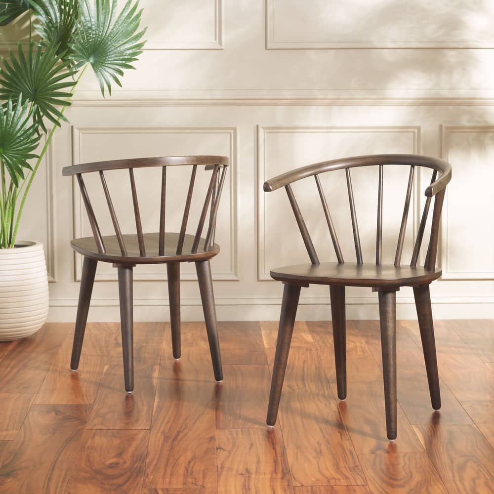SAFAVIEH Home Blanchard 18-inch Curved Spindle Side Chair [SET of 2] - 21"W x 21"D x 30"H