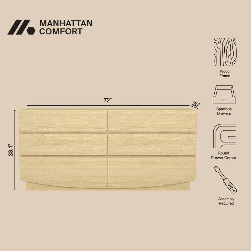 Ardea 72 In 6 Drawer Bedroom Dresser