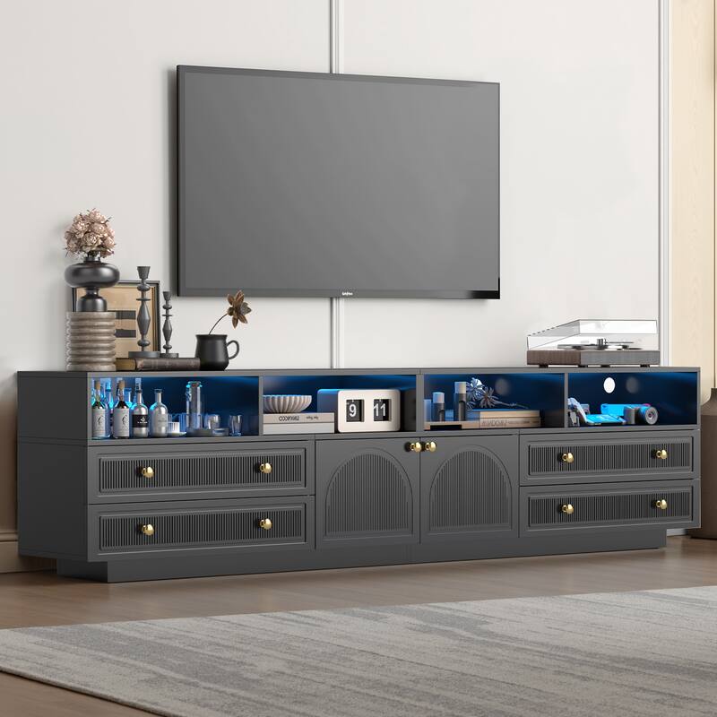 Pocassy 86.6in LED TV Stand for 85/90/95/100 inch TV