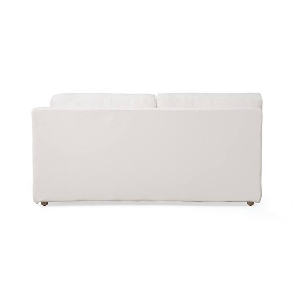 Tamworth Linen Indoor Modern Arm Sofa Double Seat White 73" W x 41" D x 32" H Bed Bath