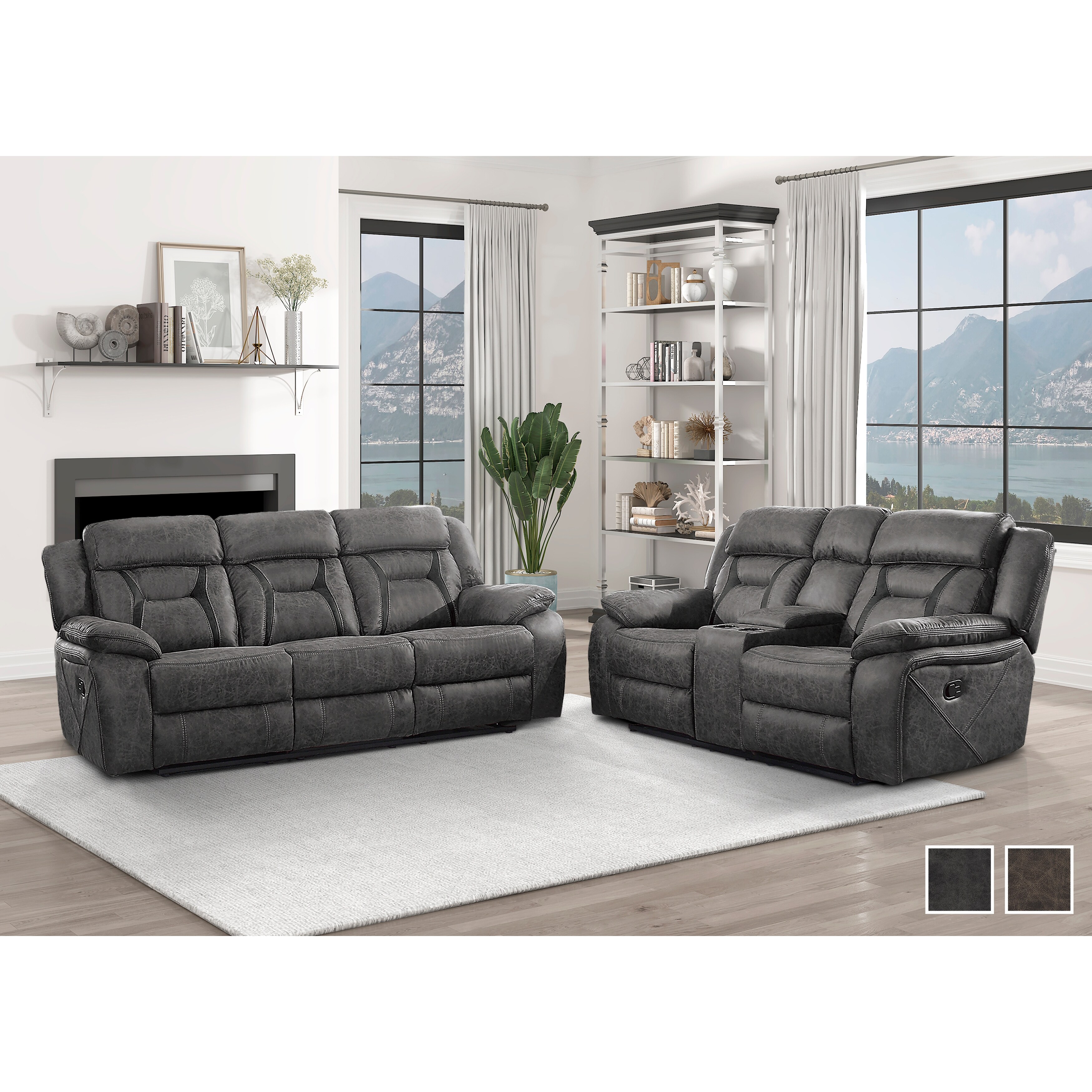 2 piece couch set hot sale recliner