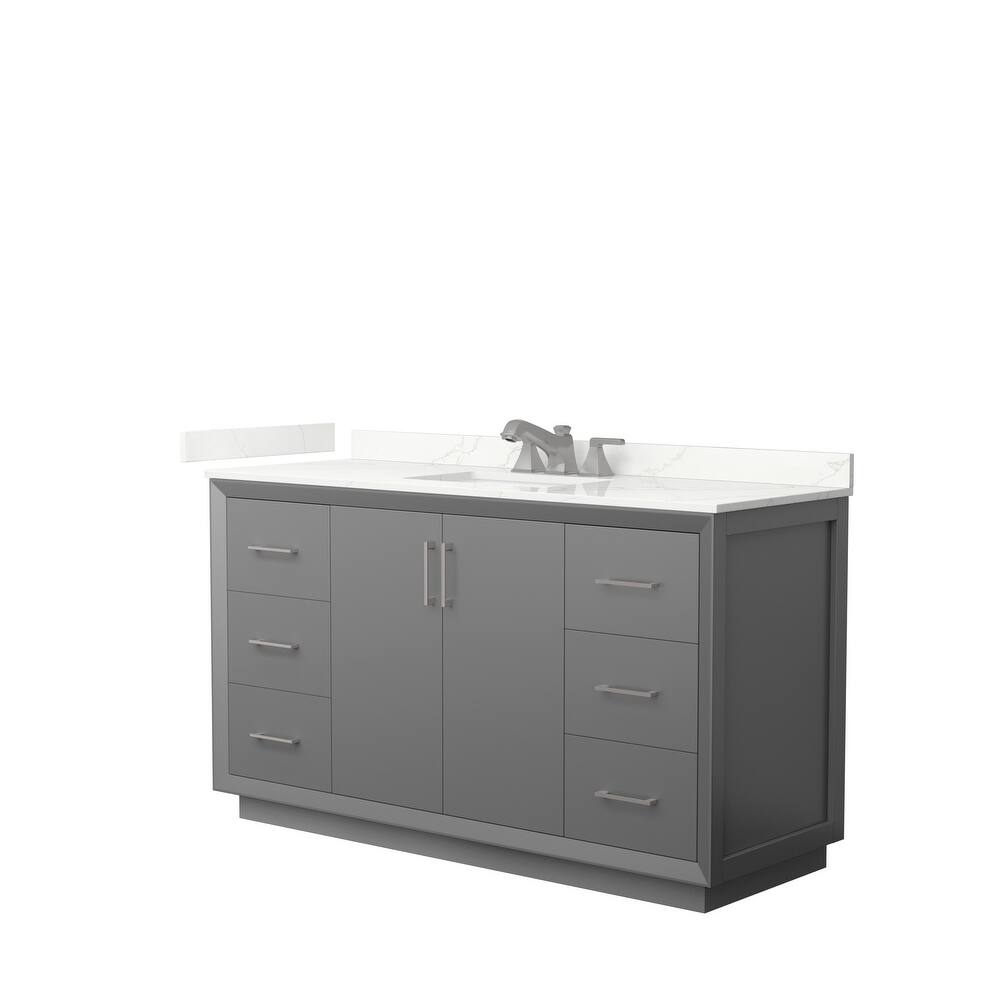 Strada 60-inch Single Vanity, Quartz Top
