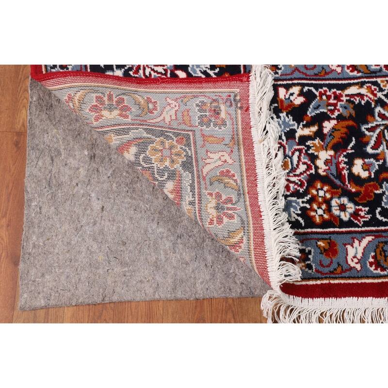 Traditional Kashan Turkish Rug Machine-Made Bedroom Red Carpet - 9'9" x 12'10"