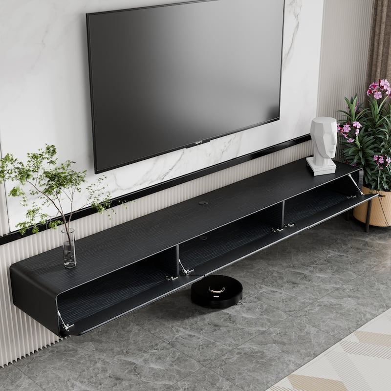 Modland 78" Modern Floating TV Stand Wall Mounted TV Stand Media Control Center for Living Room - 78