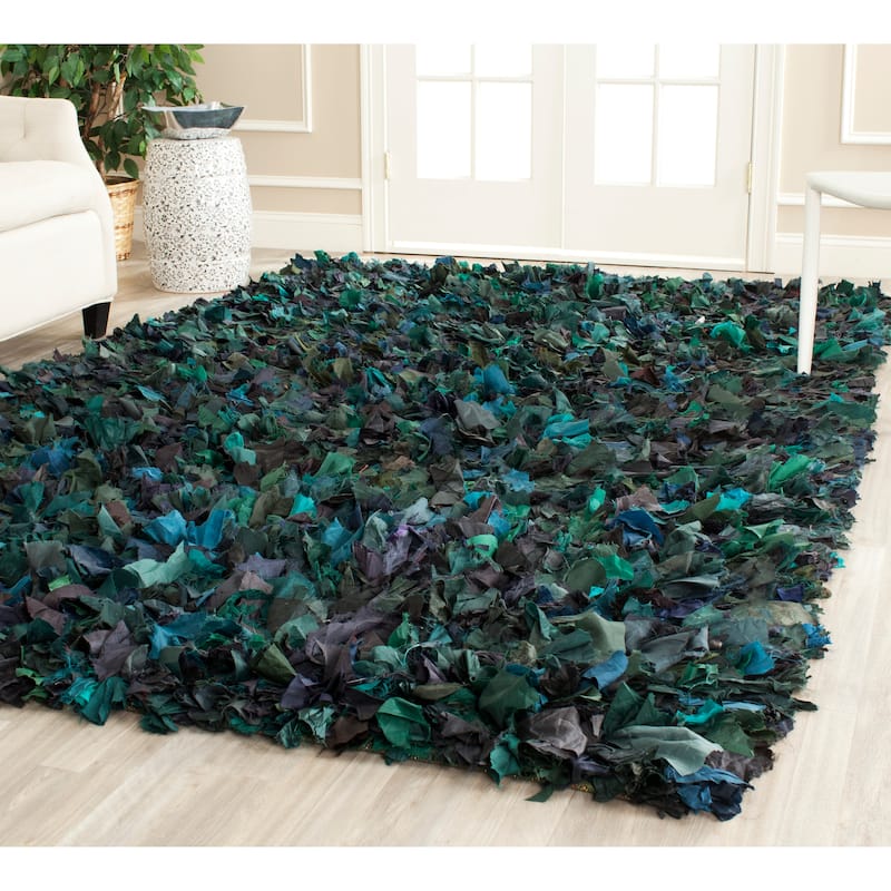 SAFAVIEH Handmade Rio Abstract Multicolor Polyester Shag Area Rug