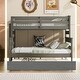preview thumbnail 3 of 22, Twin over Full Bunk Bed with Twin Size Trundle, Space-saving, Grey