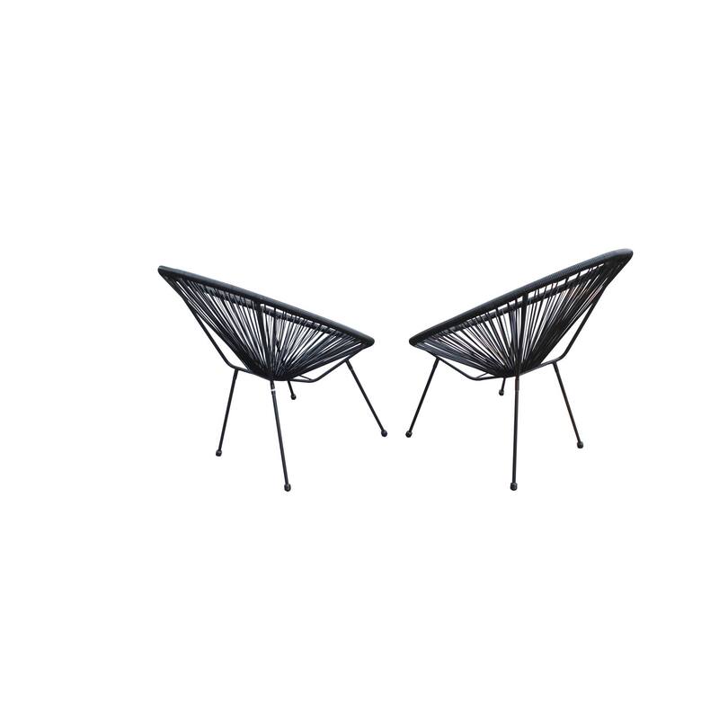 Set of Two Black Mod Indoor Outdoor String Chairs Bed Bath & Beyond 35450697