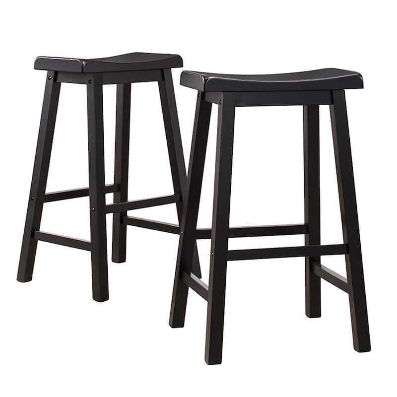 Salvador Saddle 29-inch Counter Height Backless Stools (Set of 2) by iNSPIRE Q Bold - Black