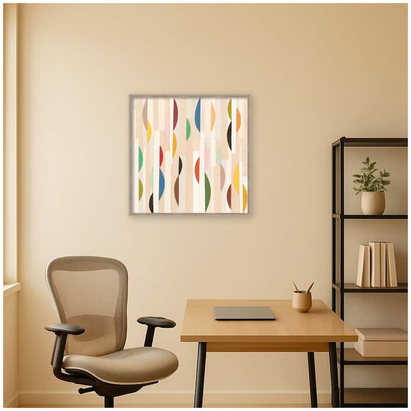 Kate and Laurel Geometric Abstract 1 FC by Felicia Dadak Framed Mounted Canvas Wall Art Print