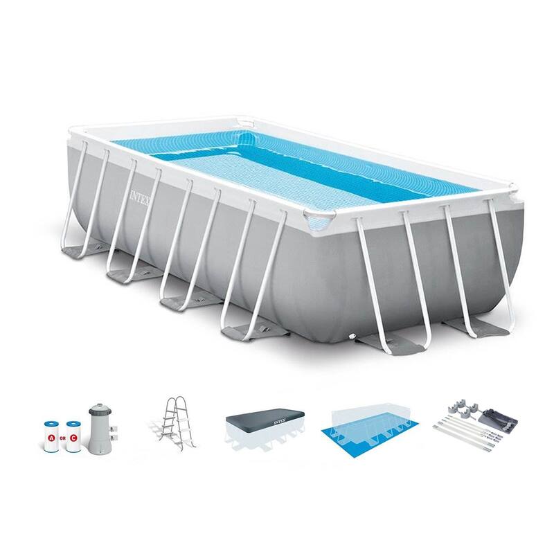 Intex 16' x 42" Prism Frame Rectangular Above Ground Swimming Pool Set w/ Canopy - 184.24