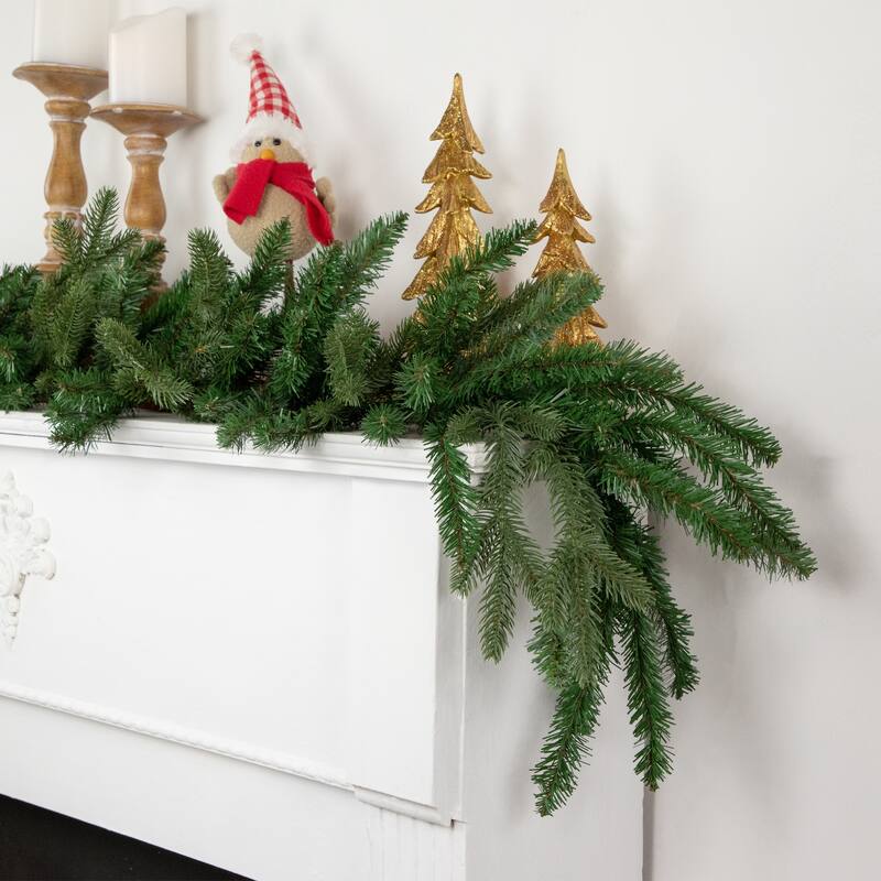 real touch™ grande spruce artificial christmas garland unlit 9' x 14"